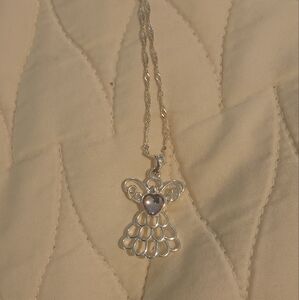 Elegant Silver Angel Pendant Necklace